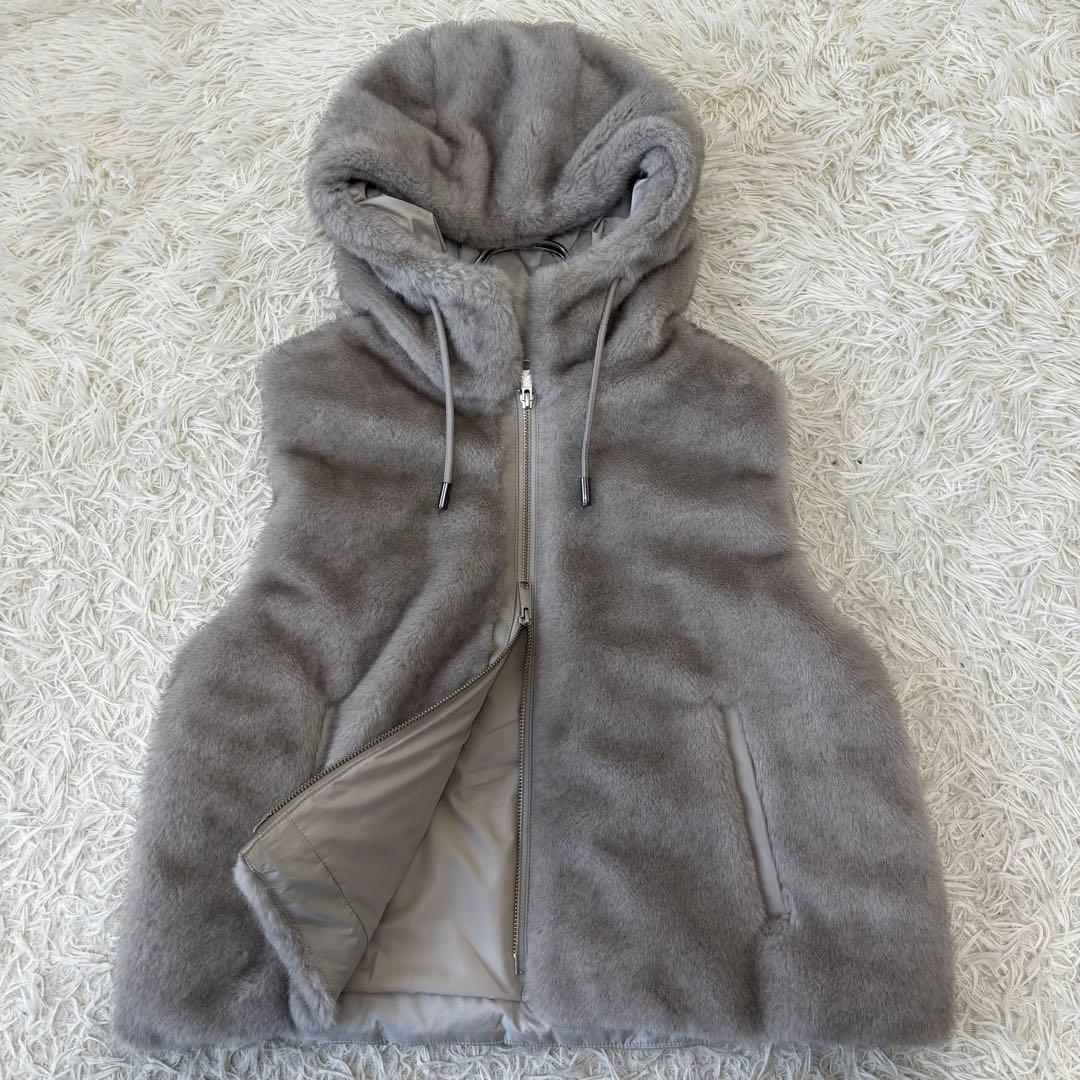 DAMAcollection✨未使用切り替えダウンベスト　フェイクファー　フード