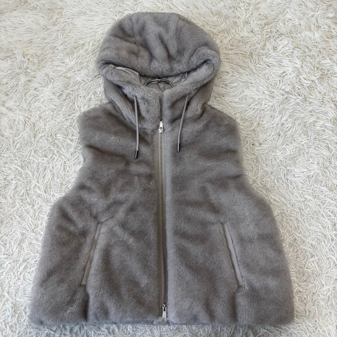 DAMAcollection✨未使用切り替えダウンベスト　フェイクファー　フード