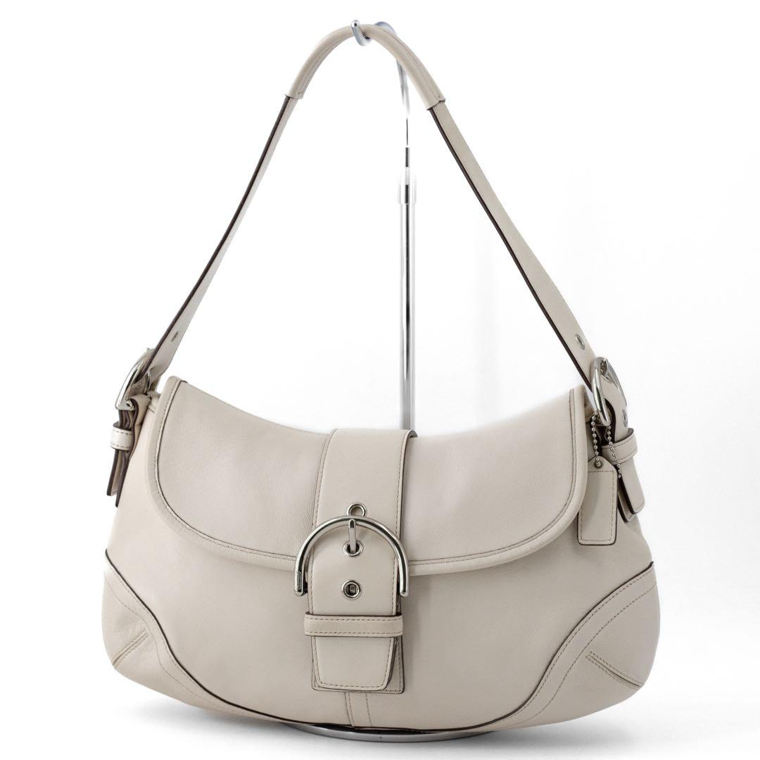 A105【美品】COACH／コーチ　ソーホー　ワンショルダーバッグ　レザー　白
