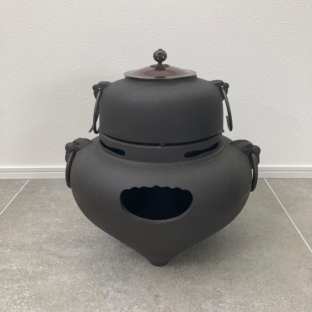 茶道具 茶釜 風炉釜 炭型電熱器 セット