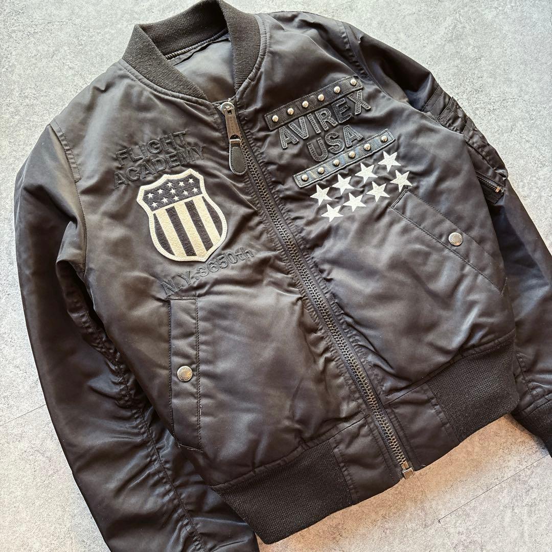 ジャケット・アウター AVIREX Y2K Cropped MA-1 Back Logo