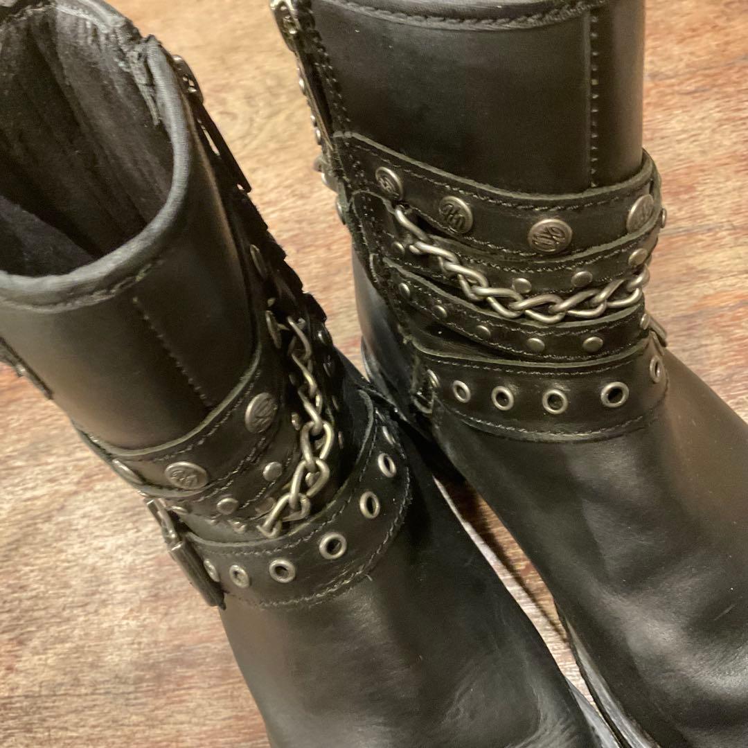 美品！ハーレーダビッドソン 87043 ショートブーツ チェーン23.5cm