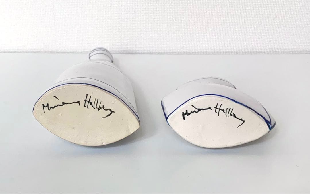 【定価25万】マリアンヌハルバーグ オリジナル一点物3点セット 花瓶 陶板手作り