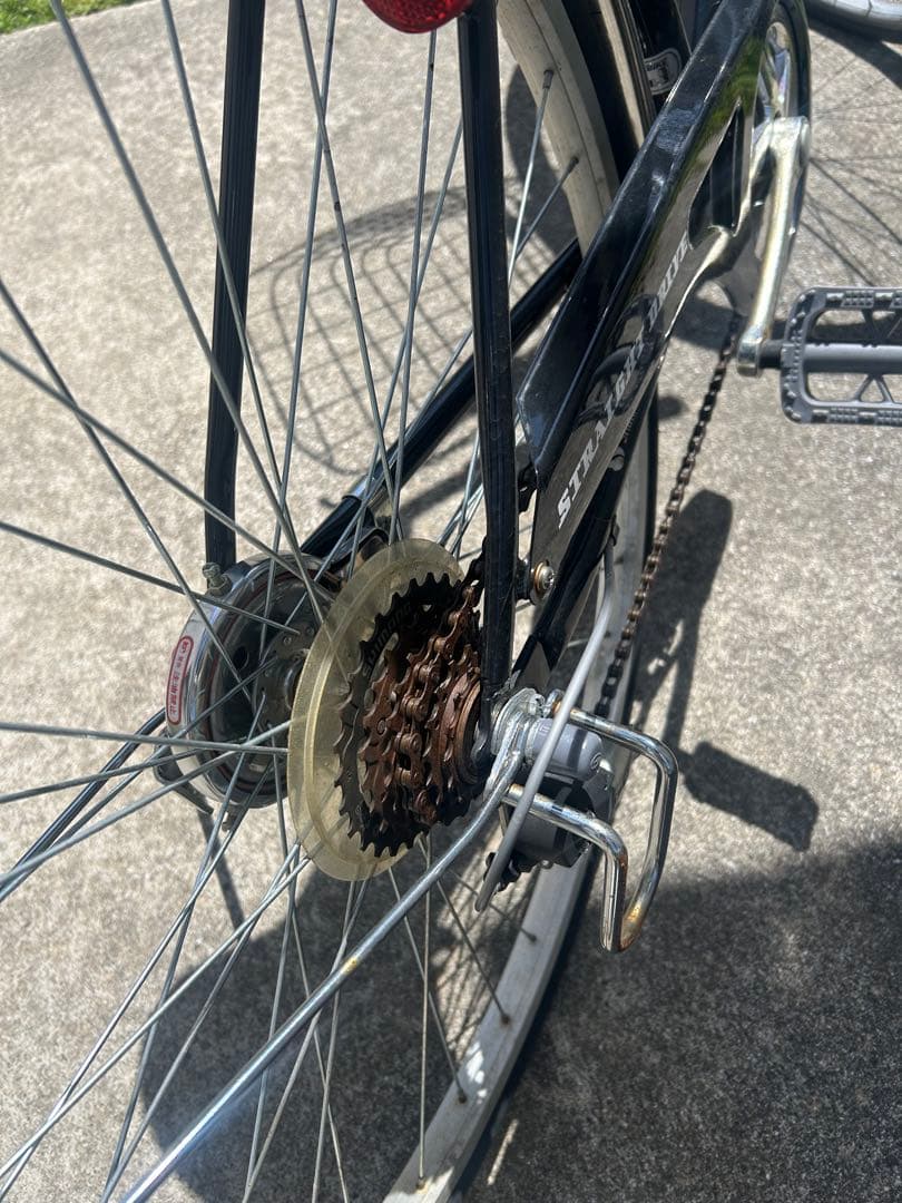 カゴ付き6段変速自転車　シティサイクル　27インチ オートLEDライト　福岡