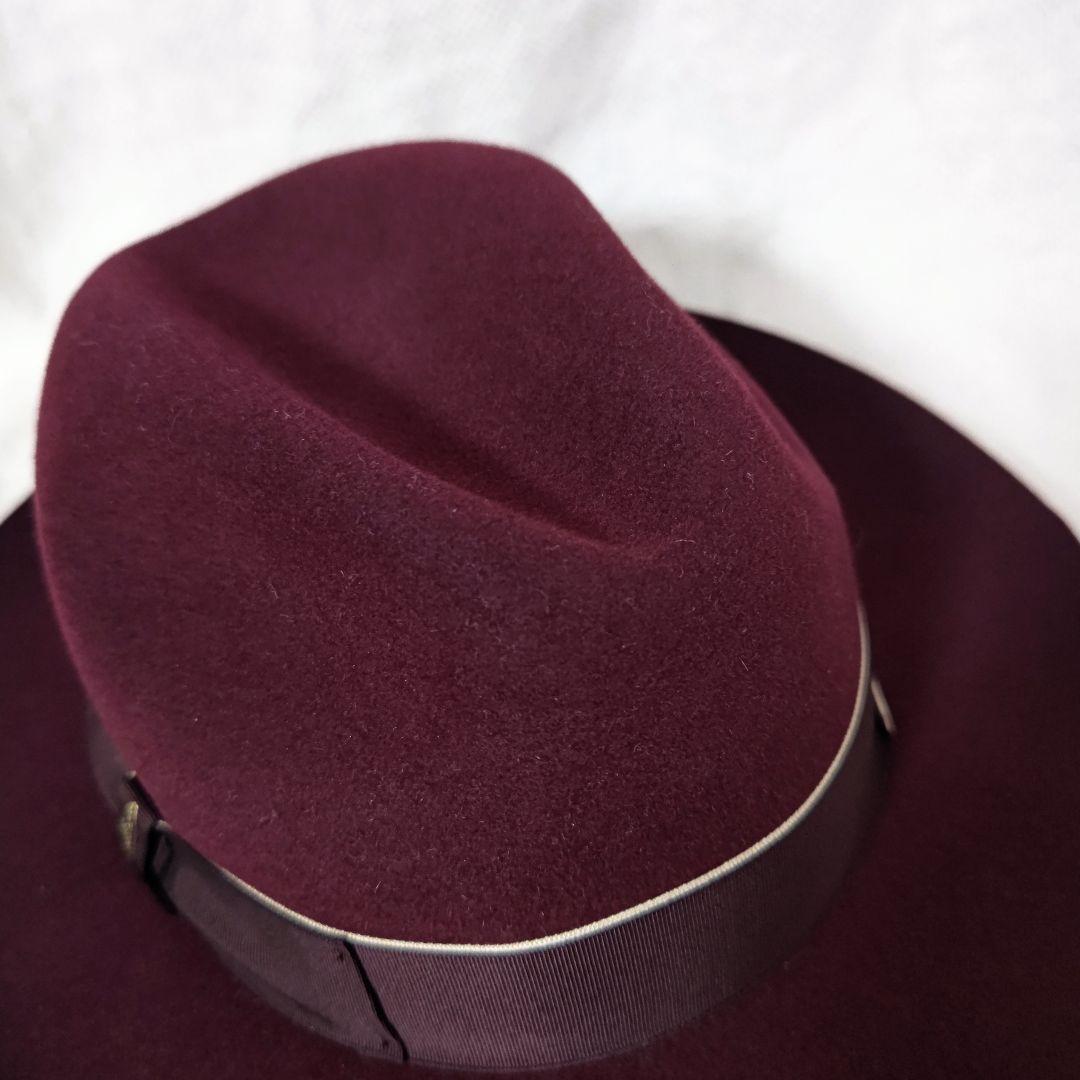 ボルサリーノBorsalinoつば長ラージブリム中折れラビットファーハット58