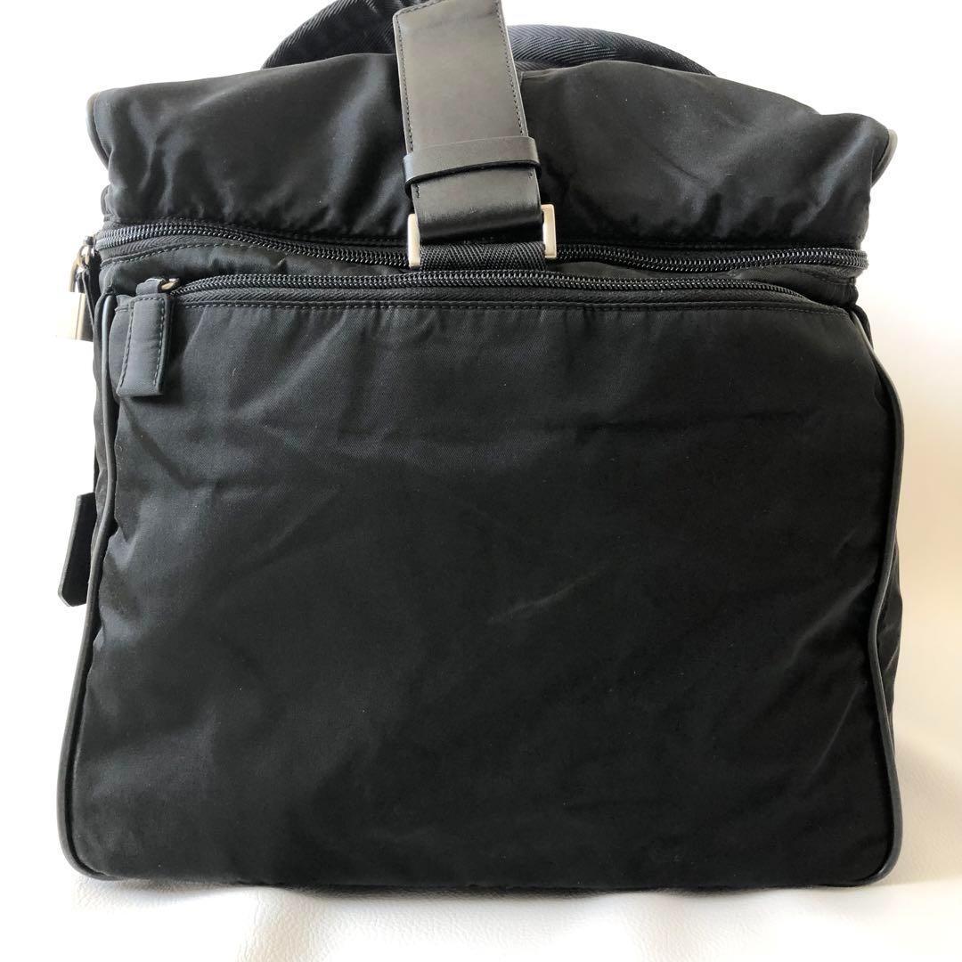 【希少】美品 プラダ ボストンバッグ 2way 三角ロゴ ナイロン 南京錠　黒