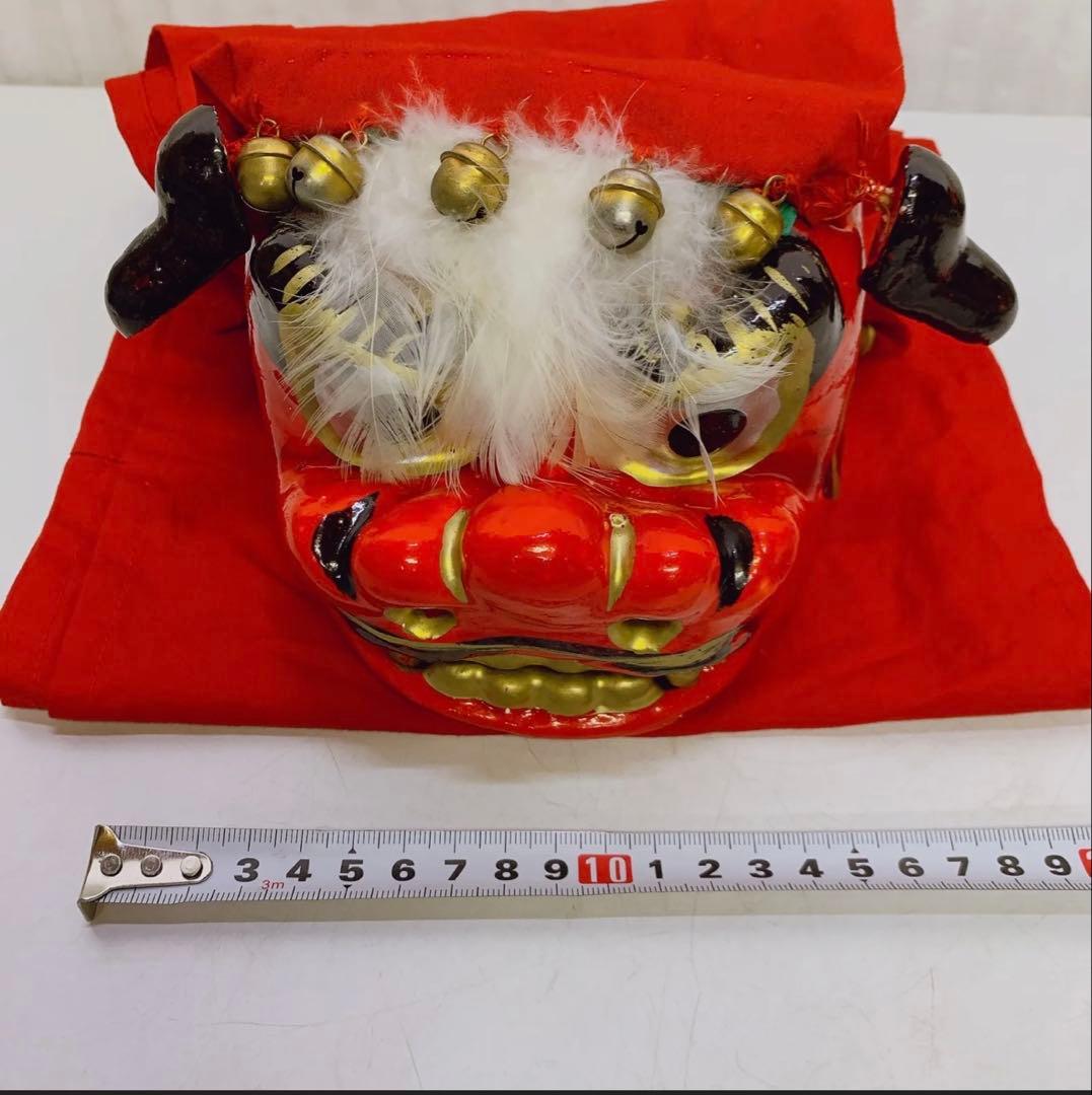 希少 手獅子 日本舞踊 小道具 獅子舞 赤獅子 舞手獅子 獅子頭 縁起物 魔除け