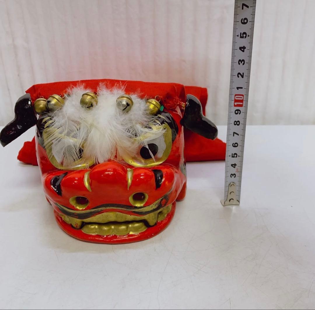 希少 手獅子 日本舞踊 小道具 獅子舞 赤獅子 舞手獅子 獅子頭 縁起物 魔除け