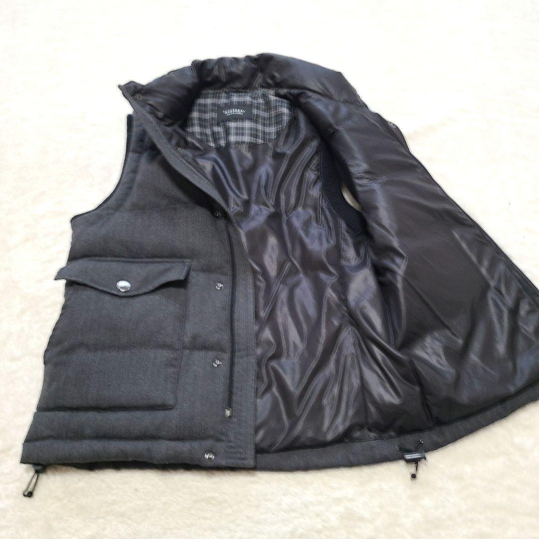 【極暖】　バーバリー　ダウンベスト　ノバチェック　ヘリンボーン　ホースロゴ　L