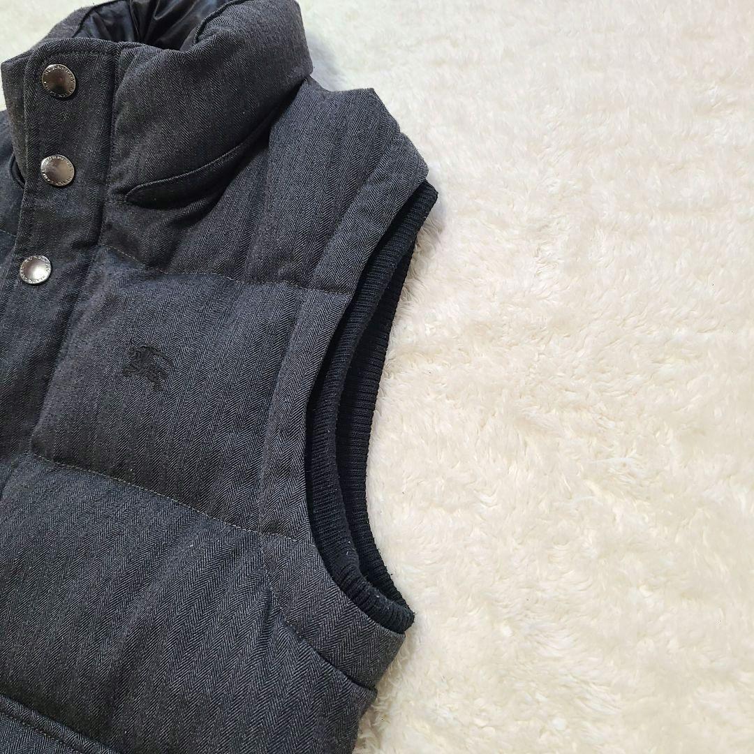 【極暖】　バーバリー　ダウンベスト　ノバチェック　ヘリンボーン　ホースロゴ　L