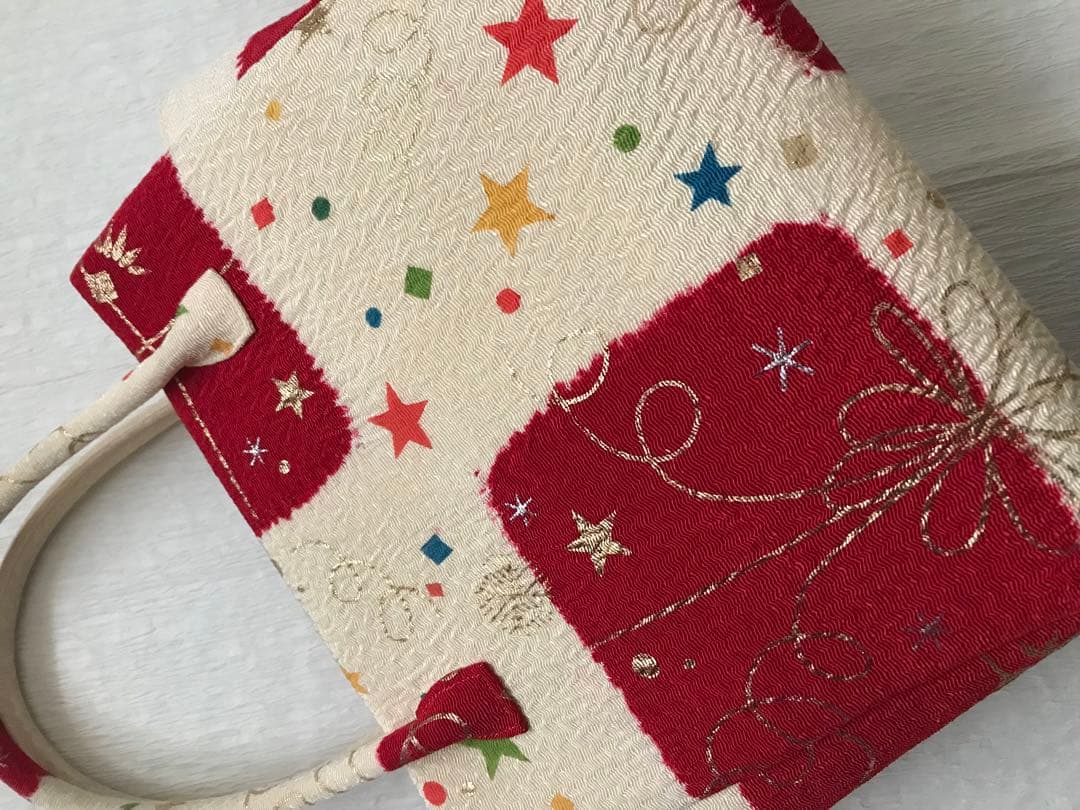 おまとめです。クリスマスに！金彩が美しい手染めの和装バッグ　きねや