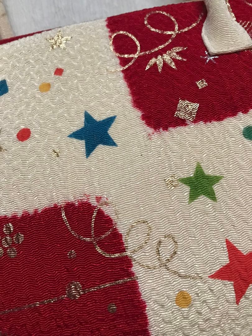 おまとめです。クリスマスに！金彩が美しい手染めの和装バッグ　きねや