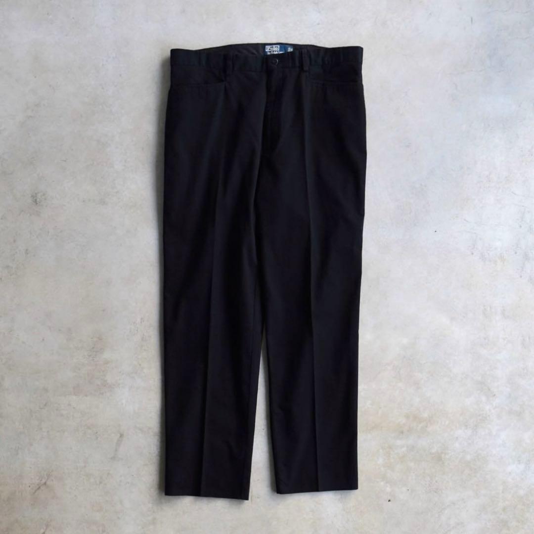 90s ラルフローレン ポロチノ フリスコポケット コットンパンツ黒W36L30