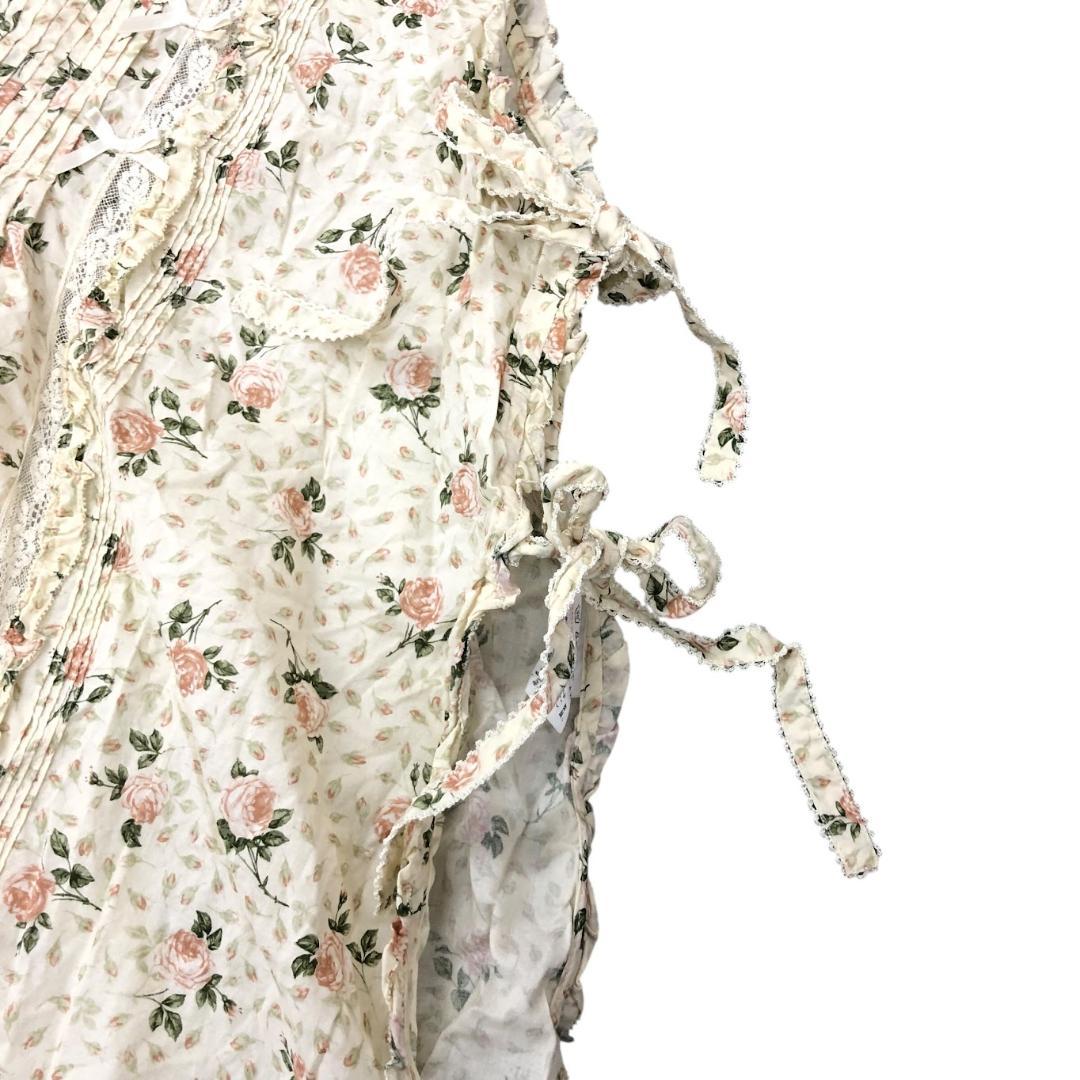 PINK HOUSE ピンクハウス エプロンタブリエ 花柄 フリル ベージュ系