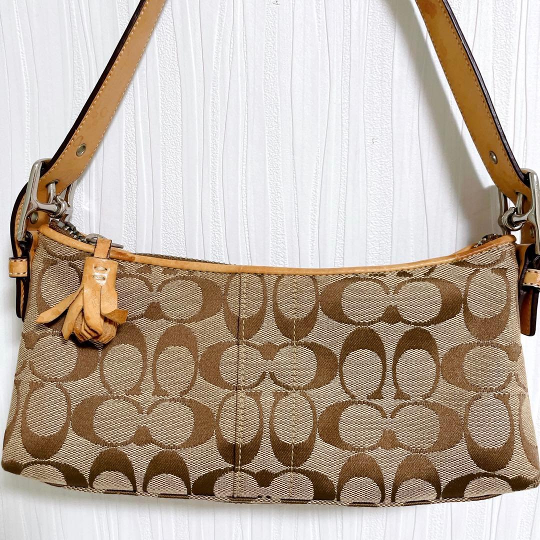 コーチ 6371 シグネチャー アクセサリーポーチ ワンショルダーバッグ