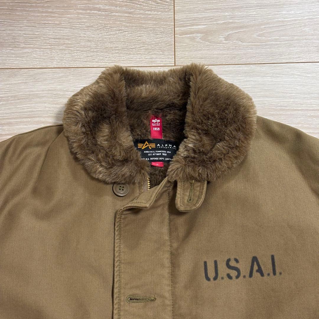N1デッキジャケット　アルファ社製　ミリタリージャケット　古着　L ALPHA