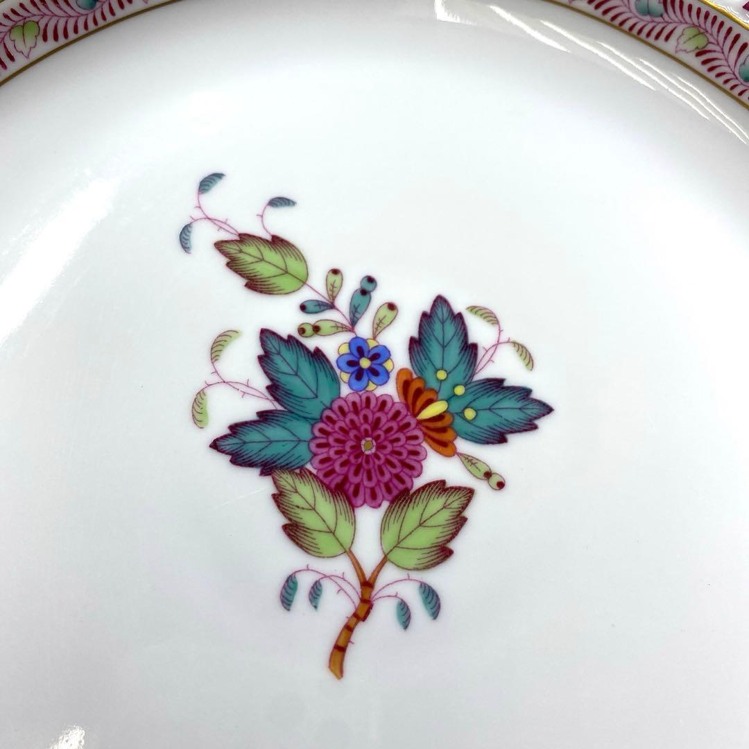 ヘレンド　アポニーフラワー多彩手付プレート　東Y7-0204☆2Fタカチ