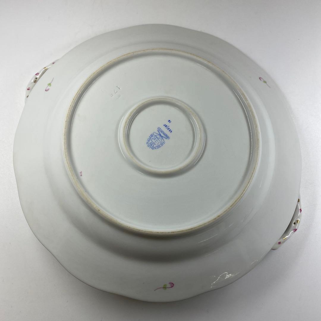 ヘレンド　アポニーフラワー多彩手付プレート　東Y7-0204☆2Fタカチ