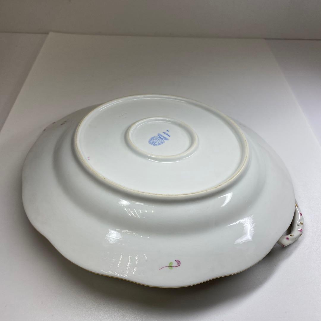 ヘレンド　アポニーフラワー多彩手付プレート　東Y7-0204☆2Fタカチ