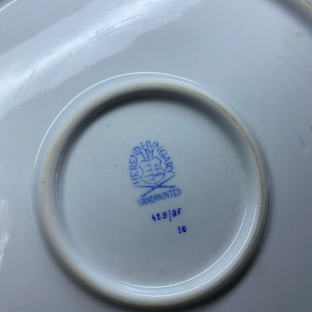 ヘレンド　アポニーフラワー多彩手付プレート　東Y7-0204☆2Fタカチ