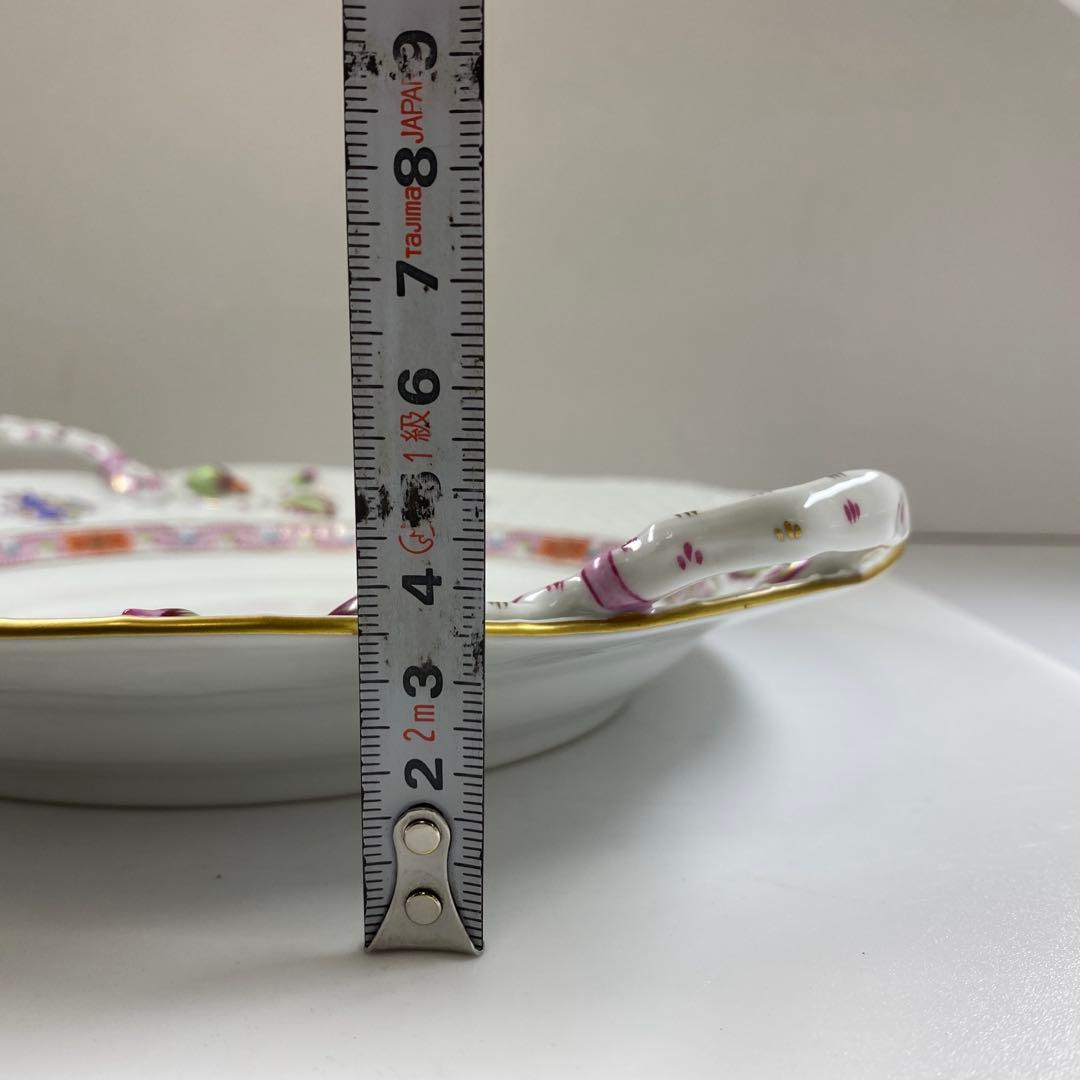 ヘレンド　アポニーフラワー多彩手付プレート　東Y7-0204☆2Fタカチ