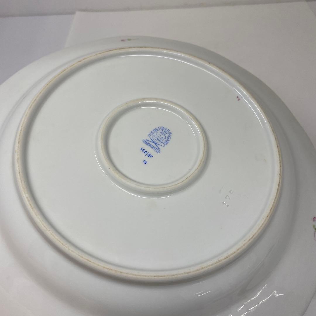 ヘレンド　アポニーフラワー多彩手付プレート　東Y7-0204☆2Fタカチ