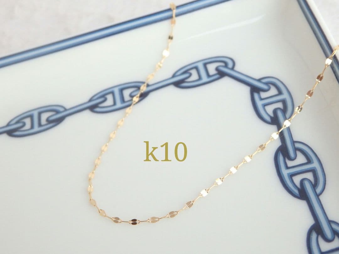 artor26　k10ネックレス　ペタルチェーン　フリーアジャスター付き