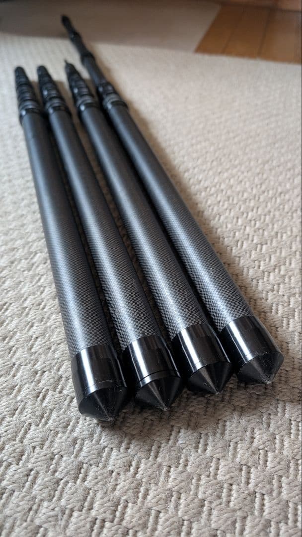 カーボン タープポール 4本セット 無段階調節 伸縮