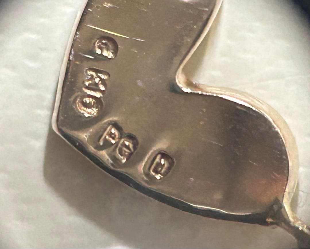 K10PG ダイヤ　ハート　ネックレス