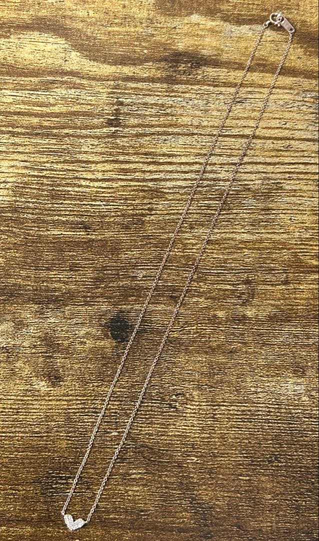 K10PG ダイヤ　ハート　ネックレス