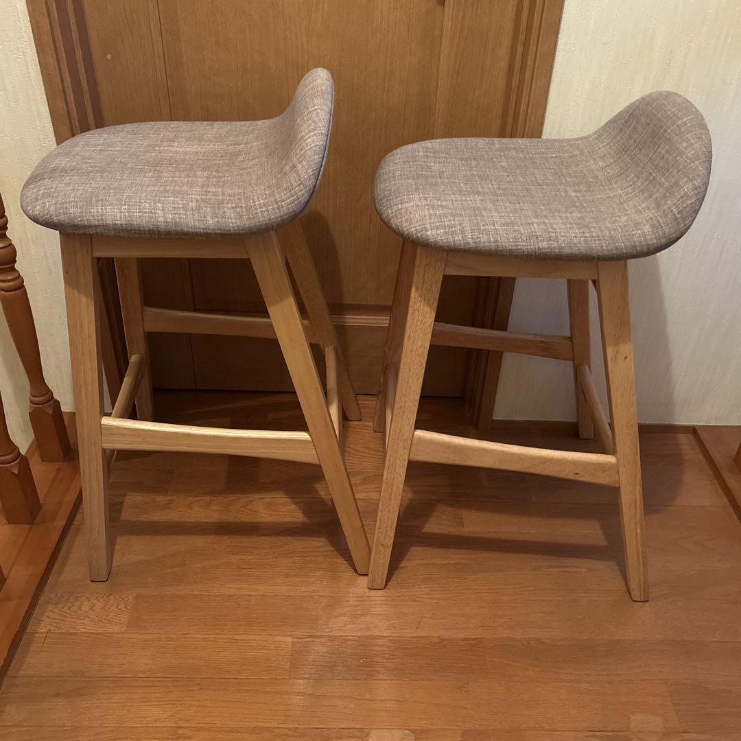 希少 ニトリ フィルン カウンターチェア ウッドチェア 美品 2脚セット