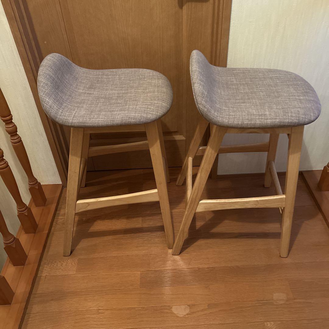 希少 ニトリ フィルン カウンターチェア ウッドチェア 美品 2脚セット