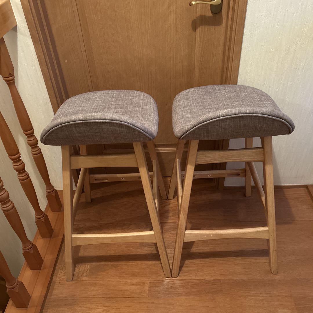希少 ニトリ フィルン カウンターチェア ウッドチェア 美品 2脚セット