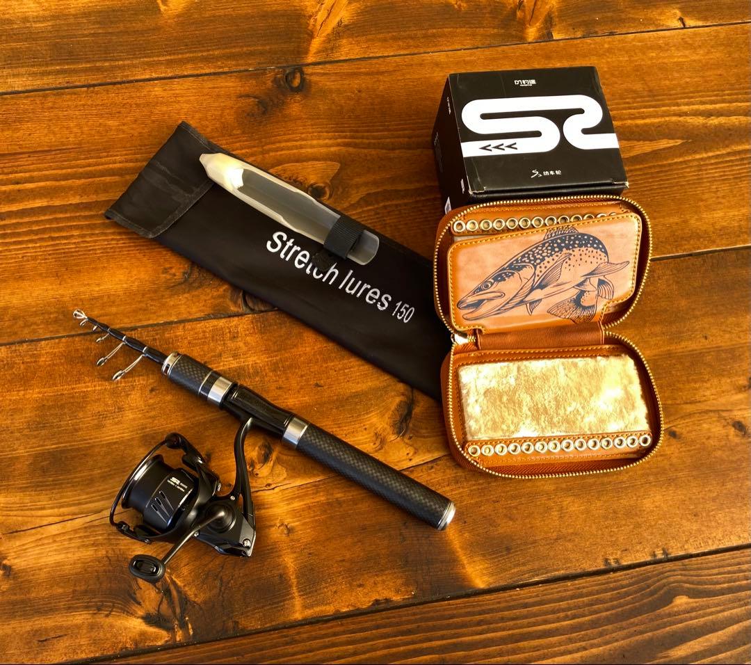 トラウトセット　トラウトロッド　渓流釣り　軽量　カーボンロッド　ルアーウォレット