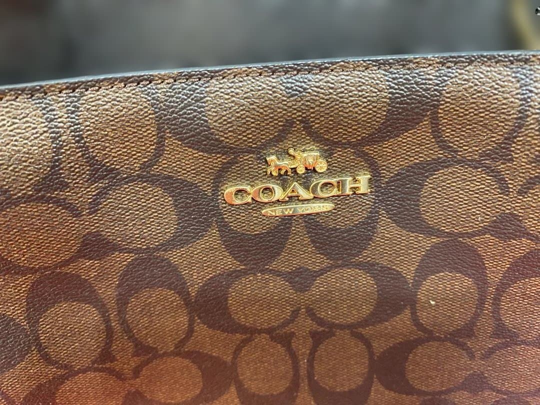 美品　COACH レザートートバッグ ブラウン/ブラック　1