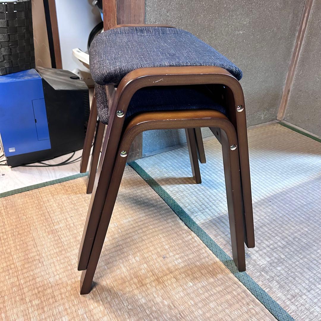 スタッキングスツール 2脚セット 木製 ジャパニーズモダン