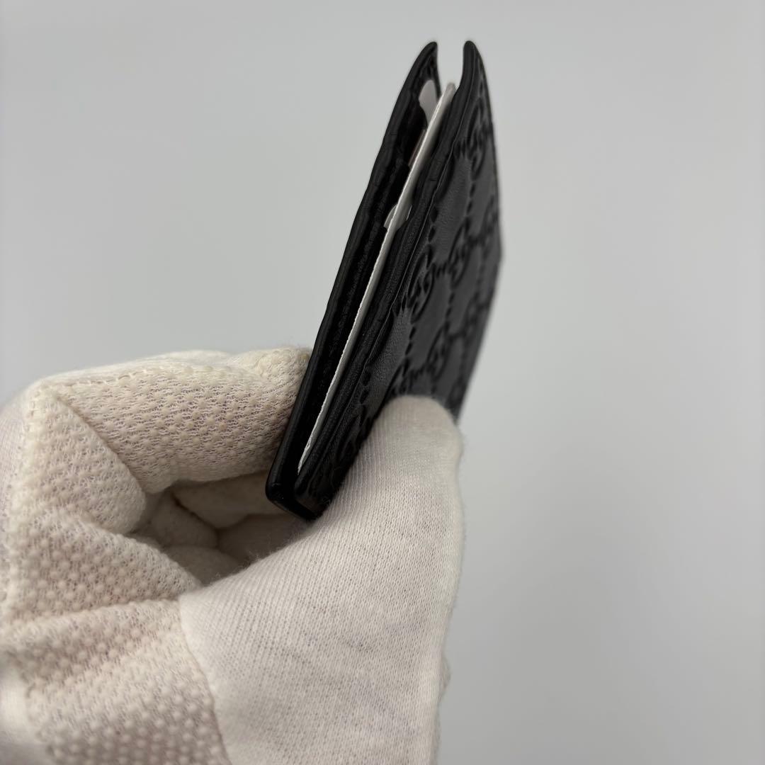 美品　Gucci GGシマ マネークリップ 黒 箱付き
