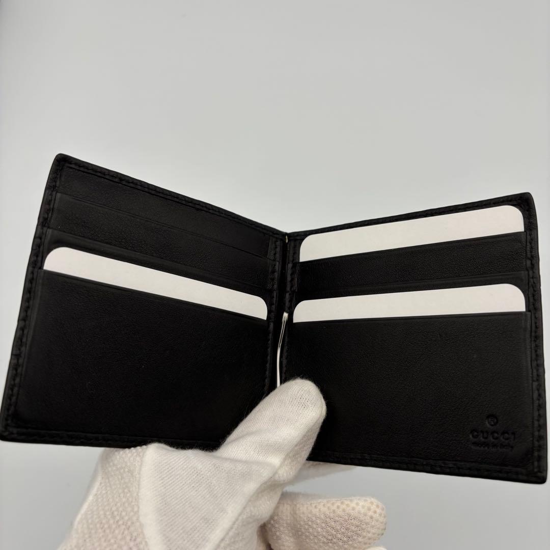 美品　Gucci GGシマ マネークリップ 黒 箱付き