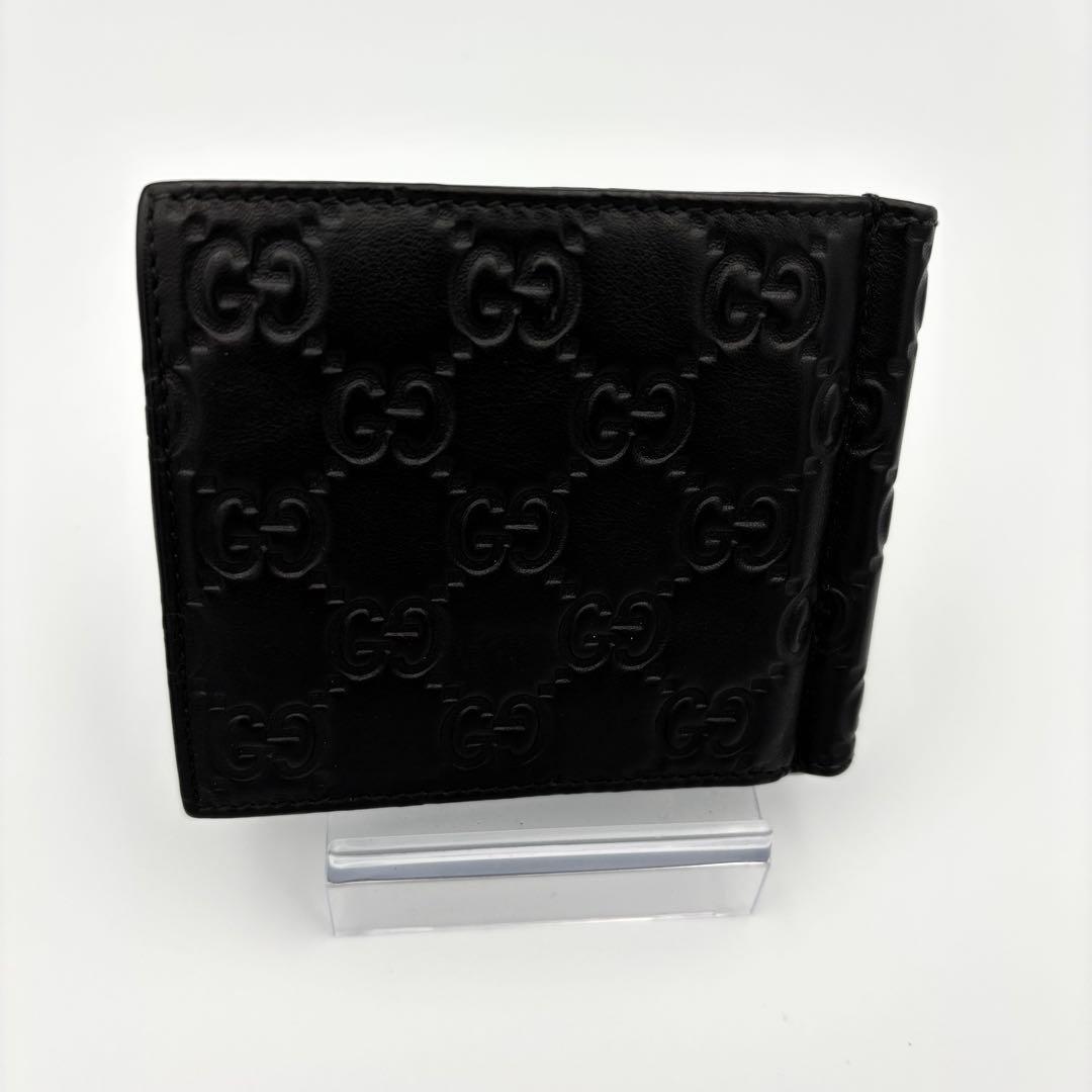 美品　Gucci GGシマ マネークリップ 黒 箱付き