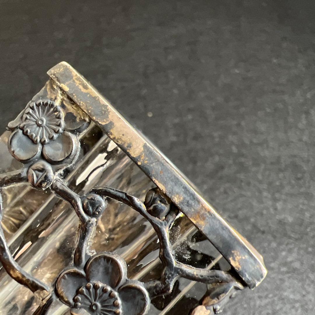 銀製刻印　透彫小花入　180g高さ6㎝　東Y7-1218☆2F