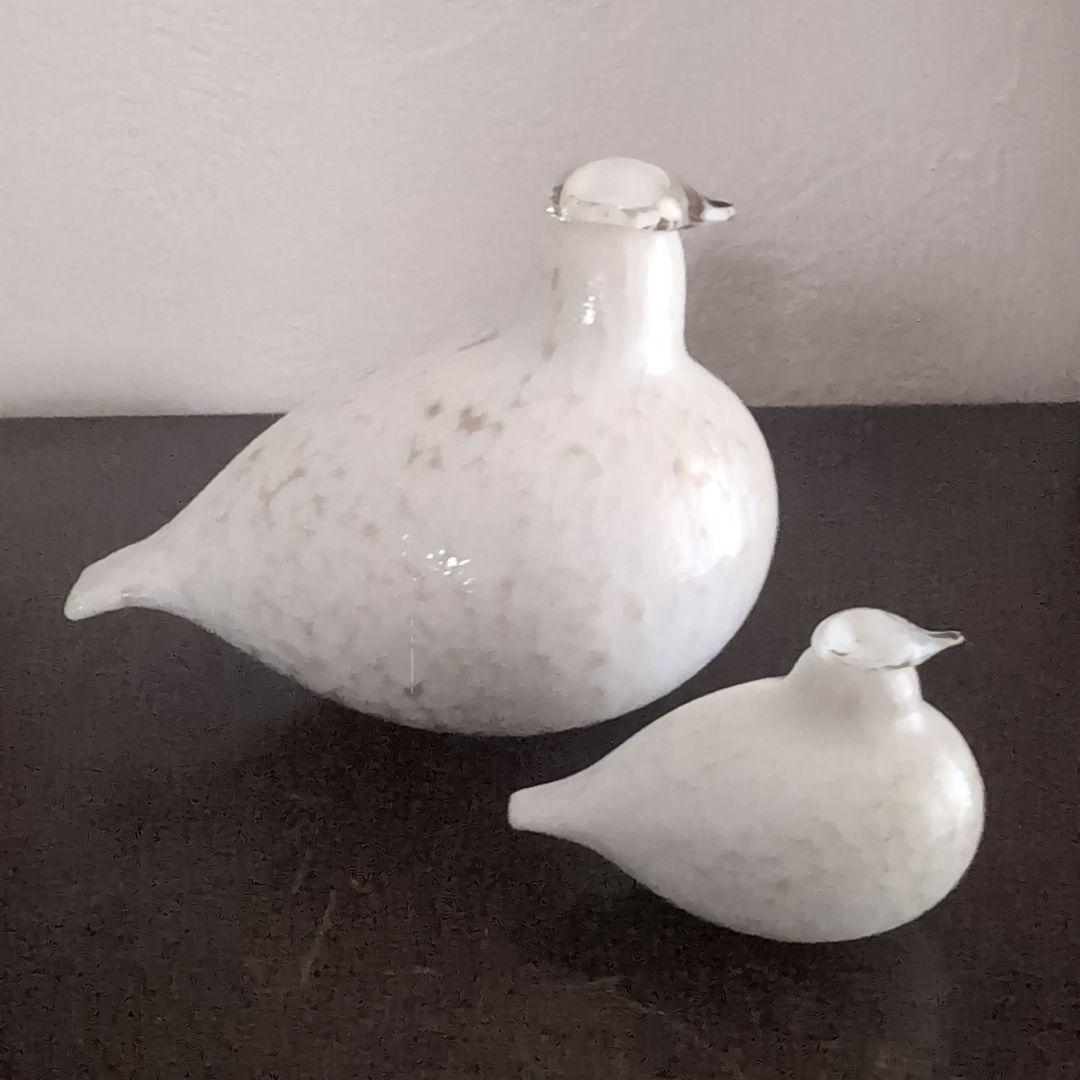ヌータヤルヴィ　バード　アートガラス　置物　フィンランド　北欧ヴィンテージ　2個