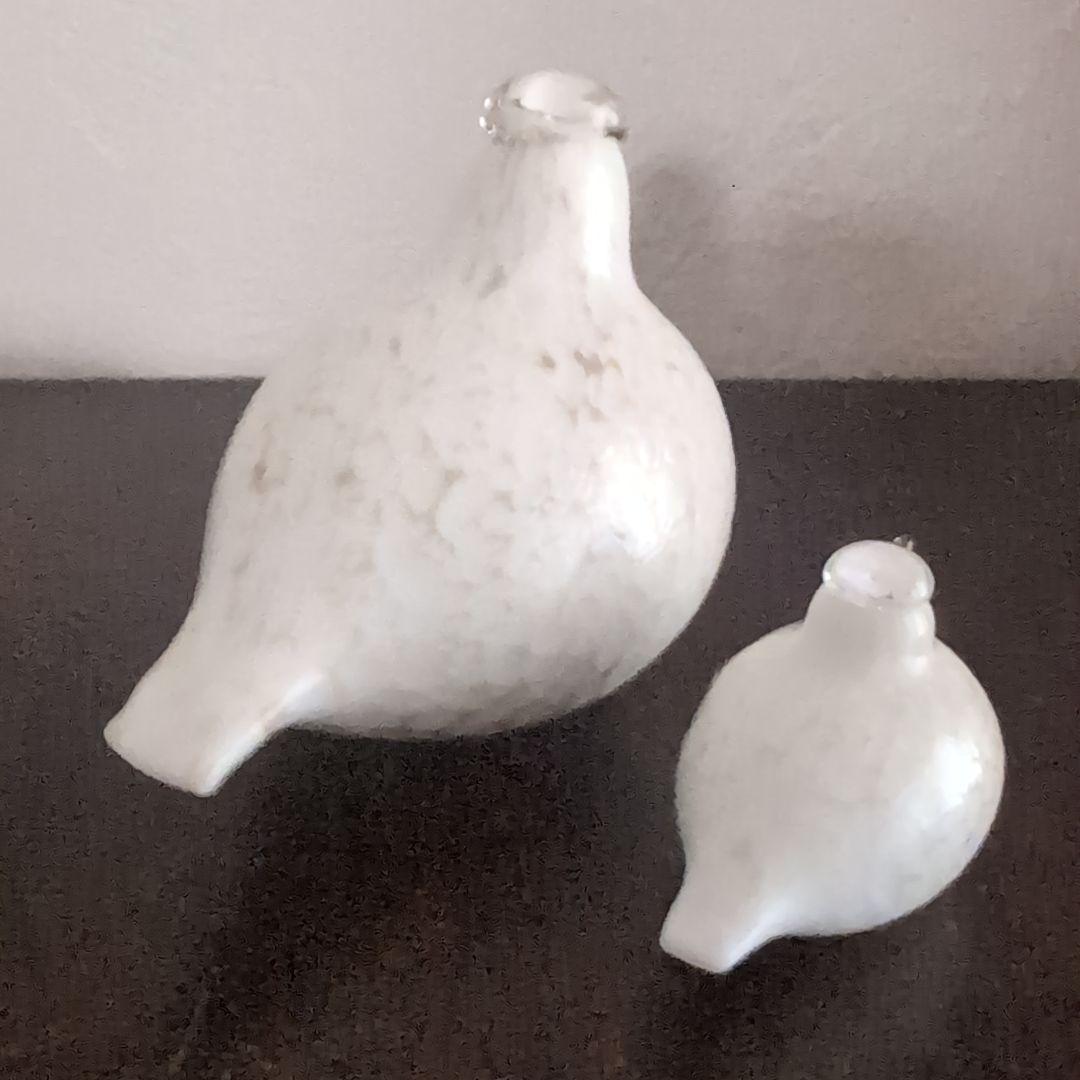 ヌータヤルヴィ　バード　アートガラス　置物　フィンランド　北欧ヴィンテージ　2個