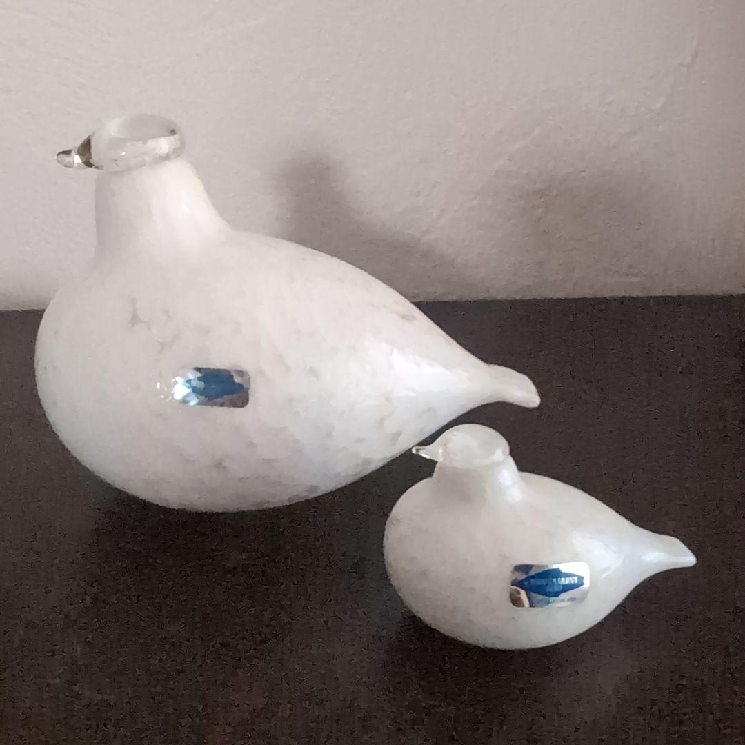 ヌータヤルヴィ　バード　アートガラス　置物　フィンランド　北欧ヴィンテージ　2個