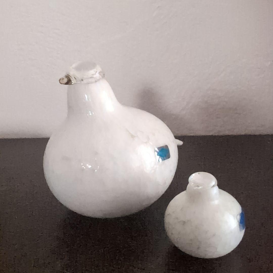 ヌータヤルヴィ　バード　アートガラス　置物　フィンランド　北欧ヴィンテージ　2個