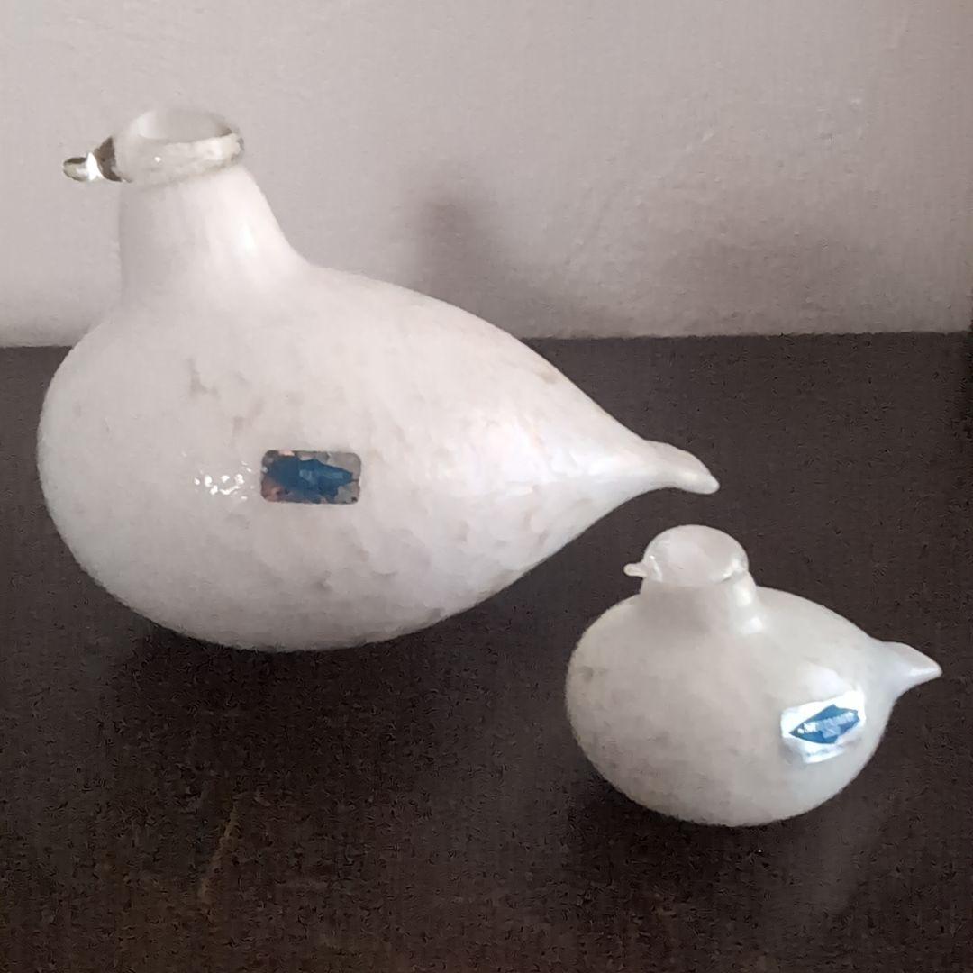 ヌータヤルヴィ　バード　アートガラス　置物　フィンランド　北欧ヴィンテージ　2個