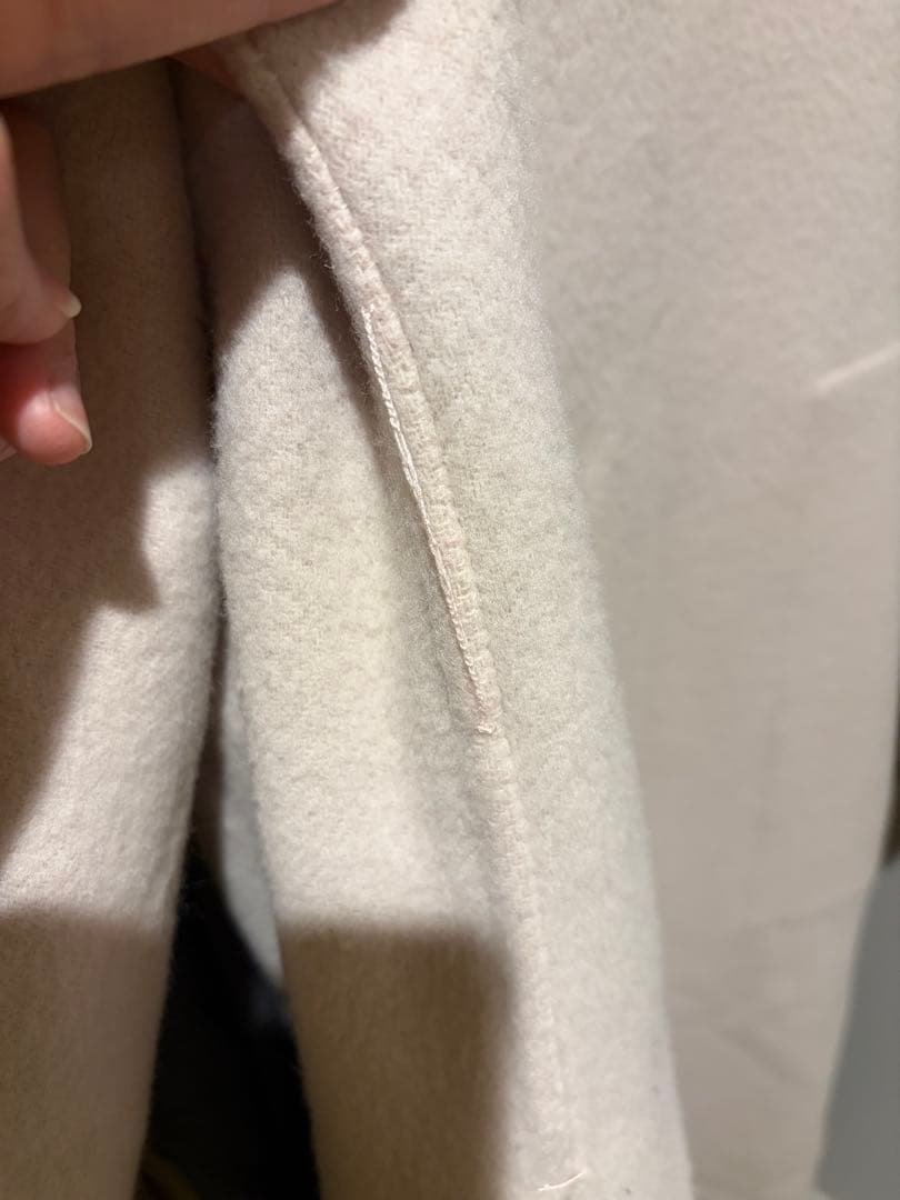 フレイアイディー　ウールカシミアバイカラーリバーコート　ベージュ　ピンク