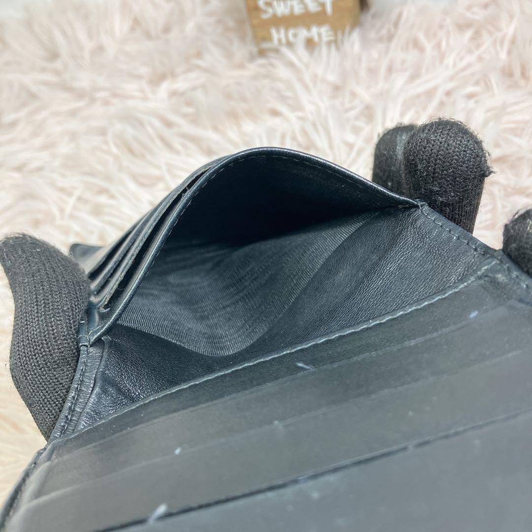 美品 CHANEL 二つ折り財布 ココマーク キャビアスキン レザー Wホック