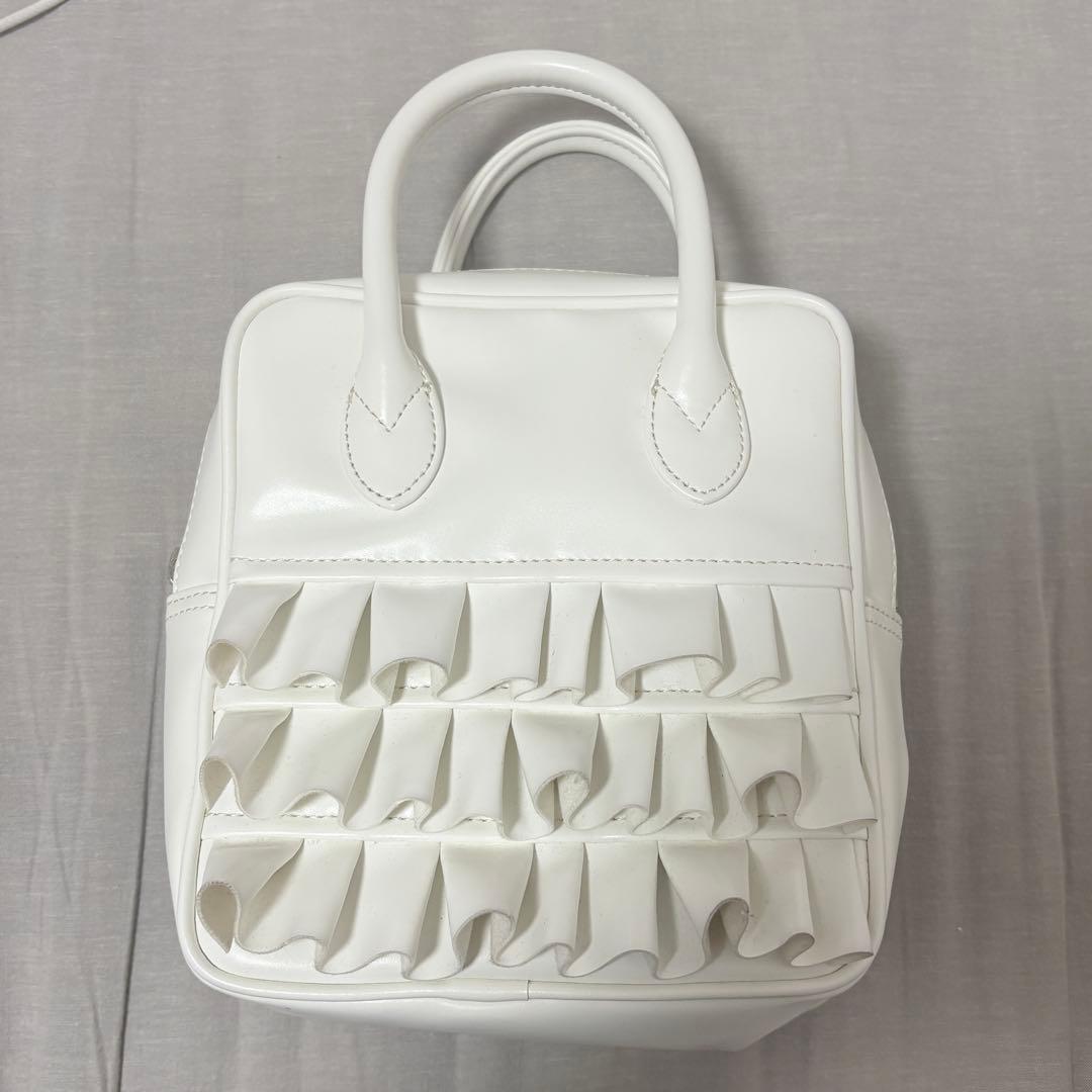 コムデギャルソンガール フリル ハンドバッグ ホワイト