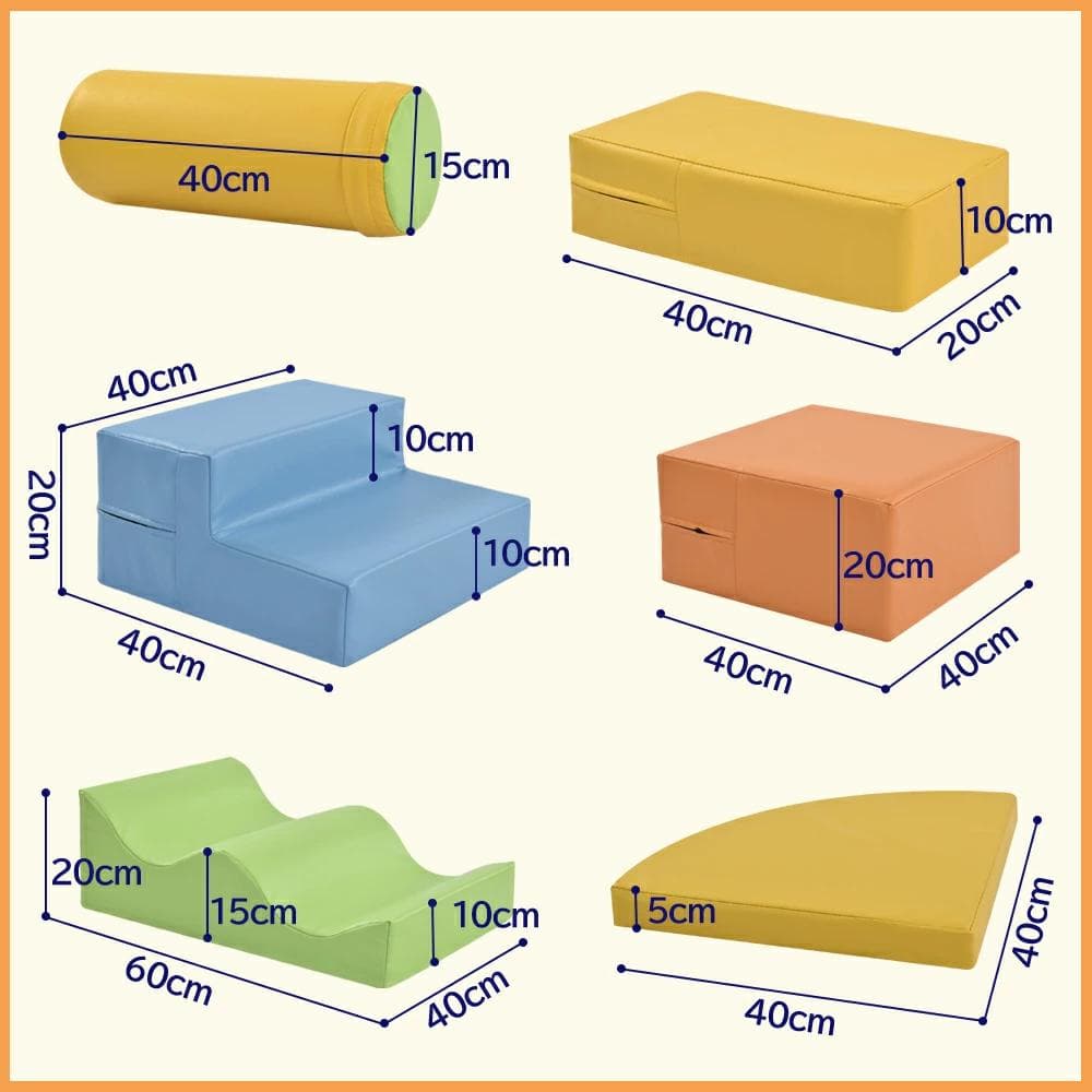 ソフトブロック アスレチック ブロック クッション ベージュ × ブラウン