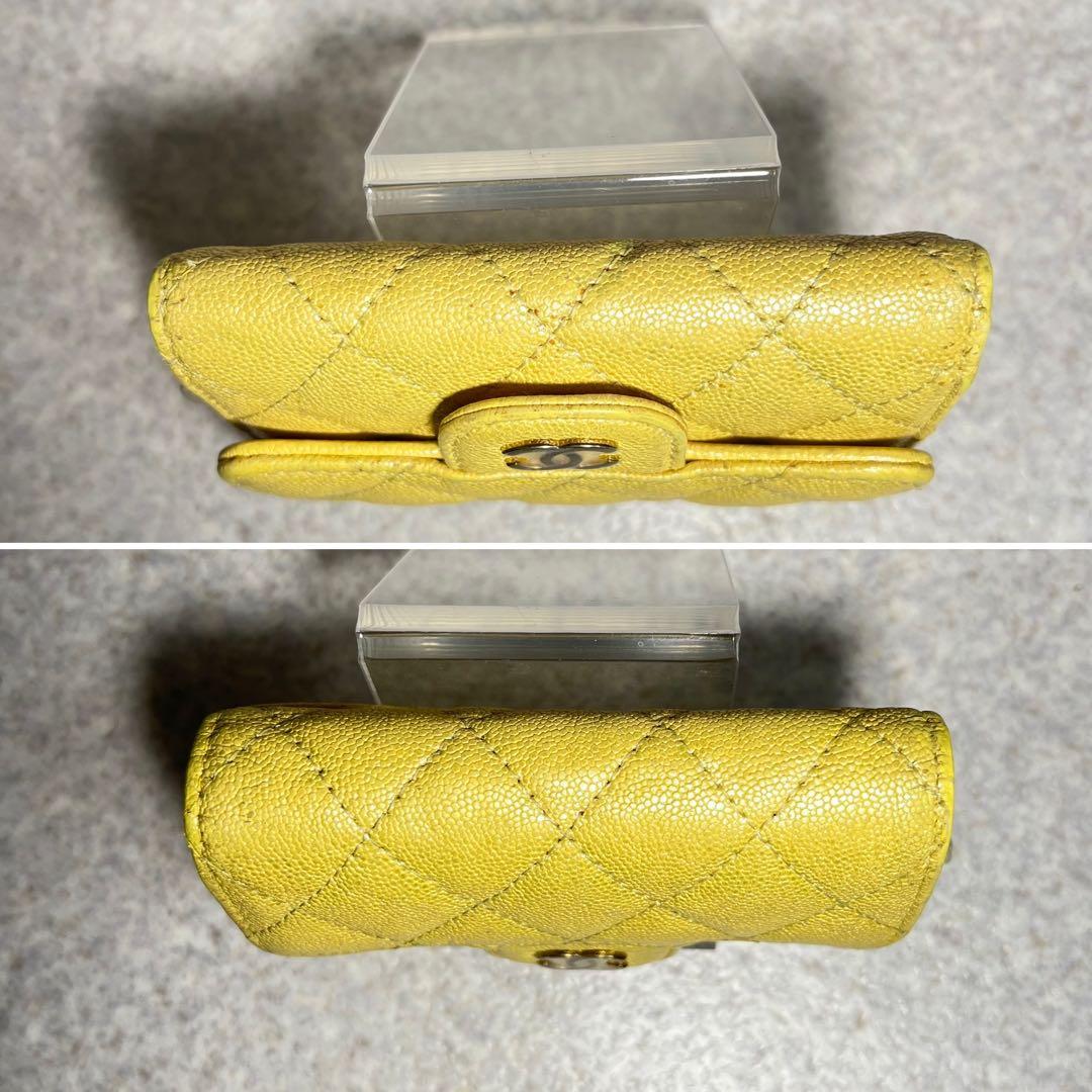 CHANEL イエロー キーケース マトラッセ4連&リング付